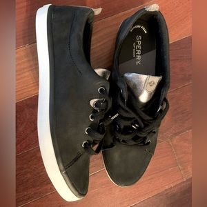 Sperry memory foam black suede shoes size 8